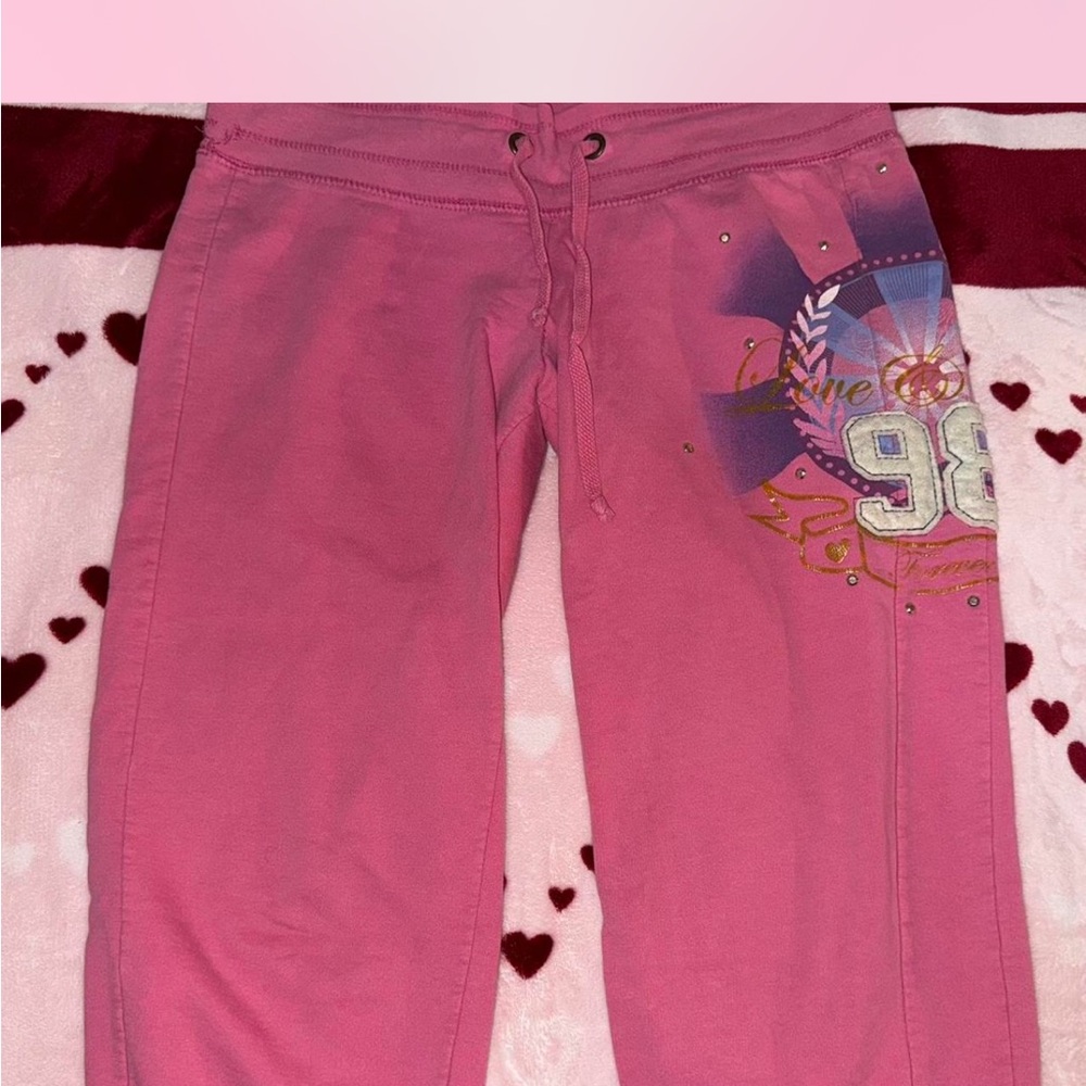 No Boundaries Pink Graphic Sweatpants